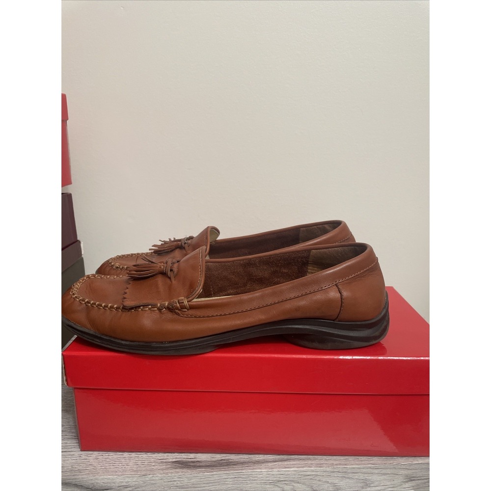 Anne Klein Graceanns  Iflex tobacco leather 9 1/2 M women's‎ slip on tassels - Picture 4 of 8